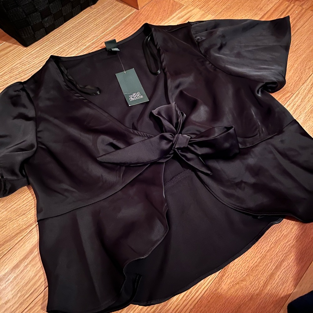 Black Tie Ruffle Top